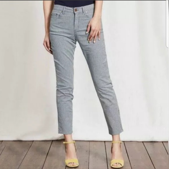 Boden Denim - Boden Skinny Ankle Zip Jeans 10L Ticking Stripe
